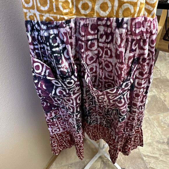 Busayo NWT Women's Large Tiered Dress Africa Prairie Cottage Core Boho Island - Picture 7 of 10